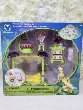 Disney Store Peter Pan Tinker Belle Bedtime Set Doll Figure Playset Rare HTF
